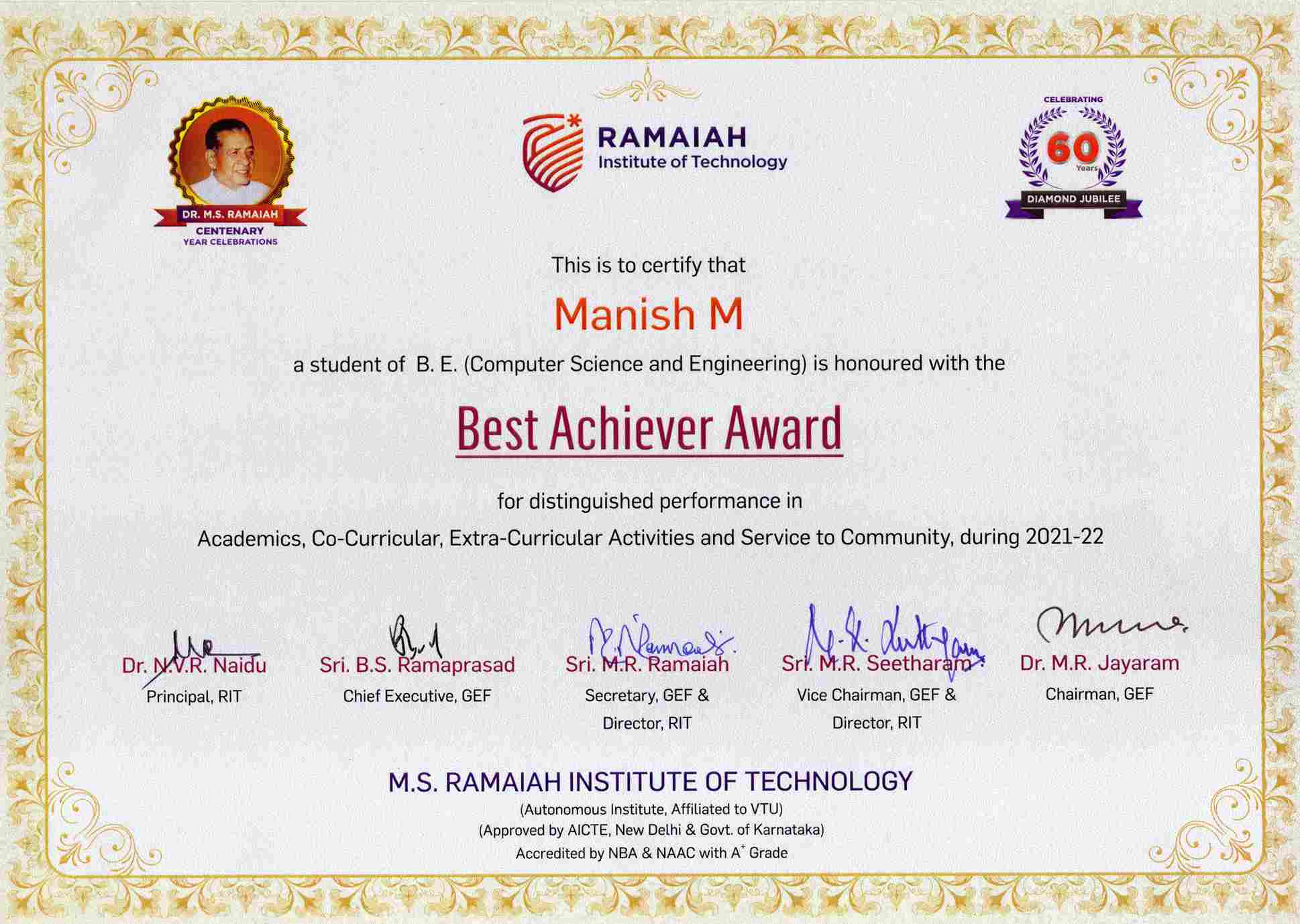 Best achiever award